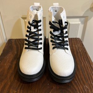 White Combat Boots